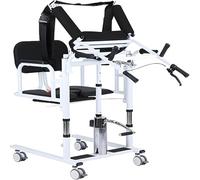 Chaise de transfert pour patient avec fonction 4 en 1, siège divisé à 180° et roues pour une mobilité assise à debout facile dans la salle de bain et à la maison