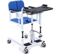 Chaise de transfert pour patient - Siège divisé à 180 °, largeur et hauteur réglables, fauteuil roulant portable avec dossier et pot pour personnes âgées