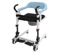 Chaise de transfert pour patients avec siège divisé à 180 °, réglable sur 8 | Comprend un pot de nuit, une ceinture de sécurité et un coussin amovible - Facilitation d'entretien pour le transfert