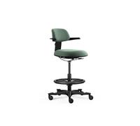 Chaise de travail / chaise de comptoir TOP WORK 40 Assise en tissu / dossier en tissu vert