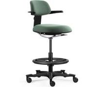 hjh Office Top Work 40 Chaise de Travail Ergonomique avec Dossier réglable en Hauteur, Inclinaison et Profondeur d'assise réglables, Anneau de Pied réglable en Hauteur, Vert