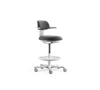 hjh Office Chaise de Travail Ergonomique Top Work 40 W - Chaise avec Dossier réglable en Hauteur, Inclinaison et Profondeur d'assise réglables, Anneau de Pied réglable en Hauteur, Gris/Blanc