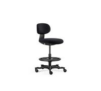 Chaise de travail / chaise de comptoir WORK MF2 Assise en tissu / dossier en tissu noir hjh OFFICE Noir G
