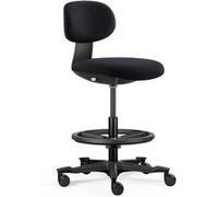 hjh OFFICE Work MF2 Chaise de Travail Ergonomique pivotante avec Dossier réglable en Hauteur, Hauteur d'assise et Anneau de Pied, piètement en Nylon Solide, Noir