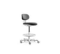 HJH Office Chaise de travail Work MF2 W — Ergonomique pivotante, dossier réglable, pied nylon, blanc