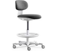 Chaise de travail / chaise de comptoir WORK MF2 W Assise en tissu / dossier en tissu gris foncé hjh OFFICE Gris Foncé G