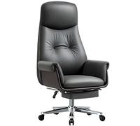 Chaise de travail ergonomique à dossier haut - Grand angle réglable de 135° avec repose-pieds rétractable et réglage de la hauteur, supporte 150 kg (kaki)