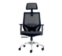 Urban Factory Chaise de travail ergonomique Ergo - Réglable en hauteur - À roulettes - Noir