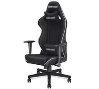 Chaise de travail PC Game Racing Chair Home Chaise d'ordinateur confortable Chaise de jeu avec oreiller de taille Chaise de bureau qui peut être inclinée à 160° dans l'étude (couleur : noir + blanc