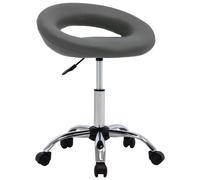 Chaise de Travail Roulante Blanc Similicuir Salon de Beauté Bureau vidaXL