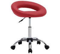 Chaise de Travail Roulante Blanc Similicuir Salon de Beauté Bureau vidaXL
