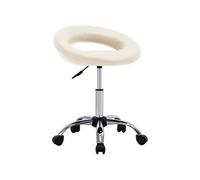vidaXL Chaise de travail roulante Crème Similicuir323667 Crème G