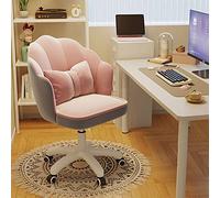 Chaise de vanité moelleuse en velours réglable chaise pivotante exécutive confortable avec armes maquillage / chaise d'ordinateur de bureau rembourré pour les chambres chaise de bureau esthétique