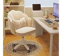 Chaise de vanité moelleuse en velours réglable chaise pivotante exécutive confortable avec armes maquillage / chaise d'ordinateur de bureau rembourré pour les chambres chaise de bureau esthétique