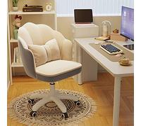 Chaise de vanité moelleuse en velours réglable chaise pivotante exécutive confortable avec armes maquillage / chaise d'ordinateur de bureau rembourré pour les chambres chaise de bureau esthétique