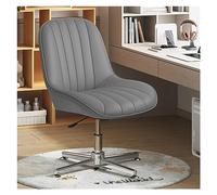 Chaise de vanité pivotante moderne avec siège large et design sans bras pour le maquillage vanité rose PU Cuir rembourré de bureau de bureau à mi-arrivée ergonomique et réglable sans roues chaise de