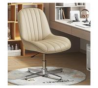 Chaise de vanité pivotante moderne avec siège large et design sans bras pour le maquillage vanité rose PU Cuir rembourré de bureau de bureau à mi-arrivée ergonomique et réglable sans roues chaise de