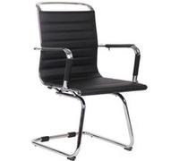 Chaise de visiteur Balve avec piètement Luge , Noir /Similicuir Noir