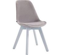 Chaise de visiteur Borneo V2 en velours avec Piètement en bois de hêtre Blanc - Assise Gris Gris G