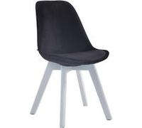 Chaise de visiteur Borneo V2 en velours avec Piètement en bois de hêtre Blanc - Assise Noir Noir G