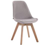 Chaise de visiteur Borneo V2 en velours avec Piètement en bois de hêtre Nature - assise Gris