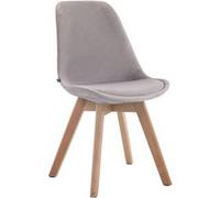 Chaise de visiteur Borneo V2 en velours avec Piètement en bois de hêtre Nature - assise Gris Gris G