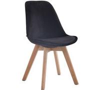Chaise de visiteur Borneo V2 en velours avec Piètement en bois de hêtre Nature - Assise Noir Noir G