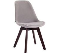 Chaise de visiteur Borneo V2 en velours avec Piètement en bois de hêtre Noyer - Assise Gris Gris G