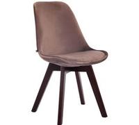 Chaise de visiteur Borneo V2 en velours avec Piètement en bois de hêtre Noyer - Assise Marron Marron G