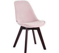 Chaise de visiteur Borneo V2 en velours avec Piètement en bois de hêtre Noyer - Assise Rose Rose G