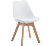 Chaise de visiteur Borneo V2 similicuir , Blanc /Nature Blanc G