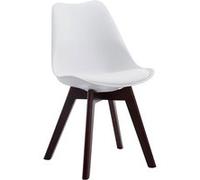 Chaise de visiteur Borneo V2 similicuir , Blanc /Noyer Blanc G
