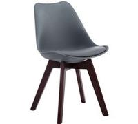 Chaise de visiteur Borneo V2 similicuir , Gris/Noyer Gris G