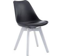 Chaise de visiteur Borneo V2 similicuir , Noir /Blanc Noir G