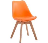 Chaise de visiteur Borneo V2 similicuir , Orange/Nature Orange G