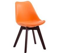 Chaise de visiteur Borneo V2 similicuir , Orange/Noyer Orange G