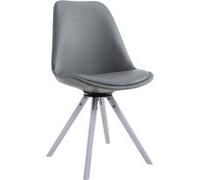 Chaise de visiteur Calais pivotante pieds ronds blanc - Assise Gris G