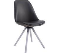 Chaise de visiteur Calais pivotante pieds ronds blanc - Assise Noir G