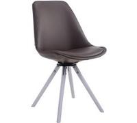 Chaise de visiteur Calais pivotante pieds ronds blanc - Siège couleur Marron