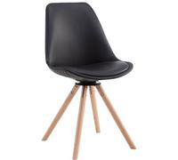 Chaise de visiteur Calais pivotante pieds ronds nature - Assise Noir
