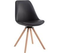 Chaise de visiteur Calais pivotante pieds ronds nature - Assise Noir G