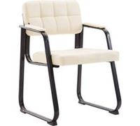 CLP Chaise visiteur Canada B – Assise et dossier rembourrés, similicuir, accoudoirs, crème