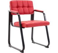 CLP Chaise visiteur Canada B – assise/dossier rembourrés, similicuir, piétement en Méta – Rouge