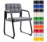 Chaise de visiteur - CLP - Canada B - Similicuir - Métal noir - Gris 84 cm
