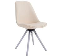 Chaise de visiteur design Calais pivotante pieds ronds blanc - couleur Crème