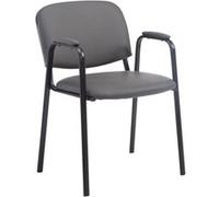 Chaise de visiteur Ken PRO similicuir , Gris Gris G