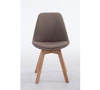 CLP Chaise Retro Design Borneo V2 Tissu I Chaise Visiteur Pieds en Bois Dossier Et Assise Ergonomique Chaise Scandinave I Couleur:, Couleur:Taupe, Couleur du Cadre:Natura