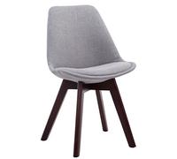 Chaise de visiteurs Borneo V2 en Tissu avec Piétement Noyer, couleur Gris