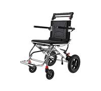 Chaise de voyage de transport pliante portative de fauteuil roulant avec des chariots de fauteuil roulant de voyage d'alliage d'aluminium de frein à main pour le voyage d'avion de personnes âgées