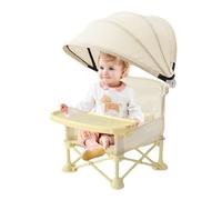 Chaise de voyage pour bébé avec plateau | Siège portable pour enfant avec auvent solaire, chaise pliante d'extérieur pour la maison, l'extérieur, la pelouse, les voyages, le camping, la plage, le